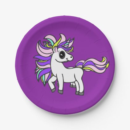 unicorn Squad, Colorful Pony, girls birthday party Paper Plate