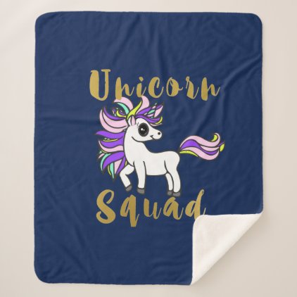 Unicorn Squad, Colorful Pony Sherpa Blanket