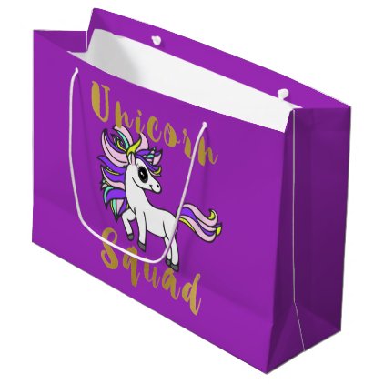 Unicorn Squad, cute kawaii Unicorn Large Gift Bag