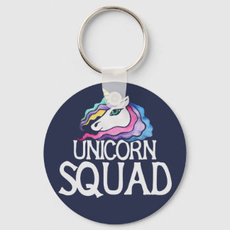 Unicorn Squad Cute retro rainbow Unicorns Art Keychain