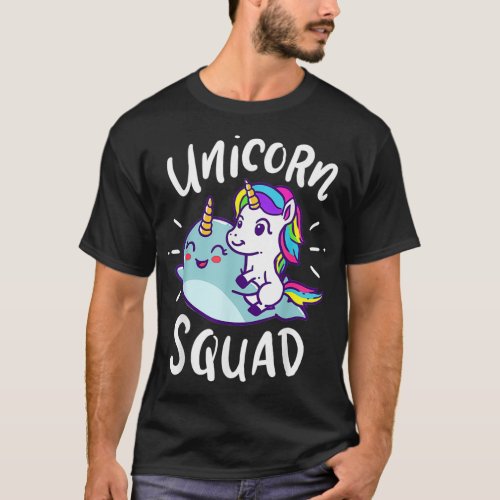Unicorn Squad Narwhal Funny Cute Birthday Party Pr T_Shirt
