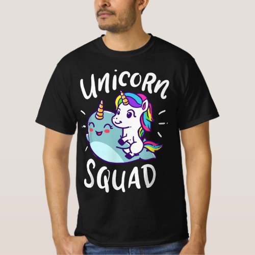 Unicorn Squad Narwhal Funny Cute Birthday Party Pr T_Shirt