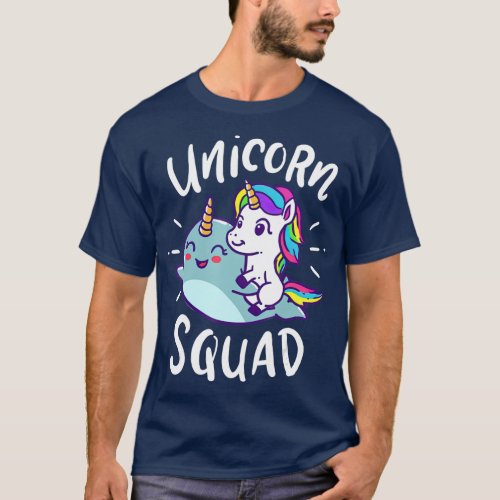 Unicorn Squad Narwhal Funny Cute Birthday Party T_Shirt