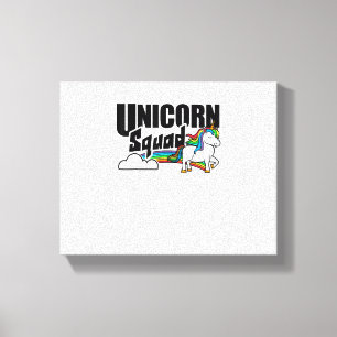 Unicorn Squad Rainbow Unicorns Lover Funny T-Shirt Canvas Print