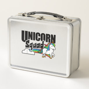 Unicorn Squad Rainbow Unicorns Lover Funny T-Shirt Metal Lunch Box
