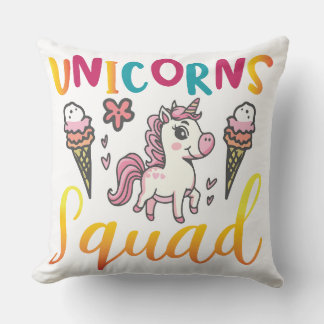 Unicorn Squad Throw Pillow