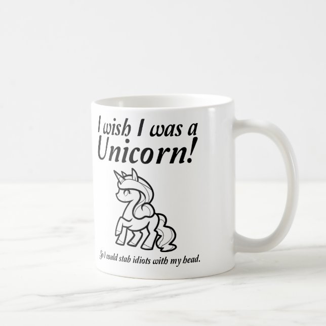 Unicorn Stabbing Funny T-Shirt Coffee Mug (Right)