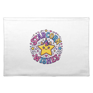 Unicorn Starcorn Wishes Commercial Print on Demand Cloth Placemat