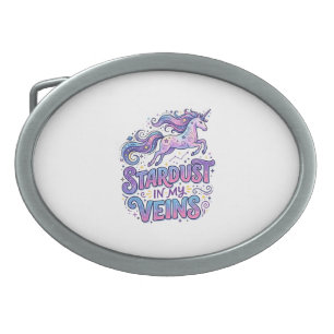 Unicorn Stardust in My Veins Retro Style Cute Gift Belt Buckle