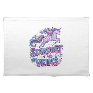Unicorn Stardust in My Veins Retro Style Cute Gift Cloth Placemat