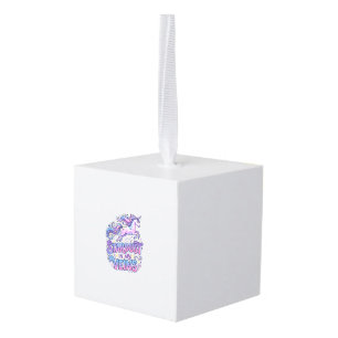 Unicorn Stardust in My Veins Retro Style Cute Gift Cube Ornament