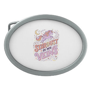 Unicorn Stardust in My Veins Whimsical Merch Desig Belt Buckle