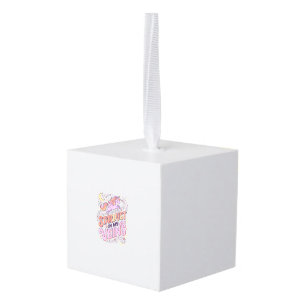 Unicorn Stardust in My Veins Whimsical Merch Desig Cube Ornament