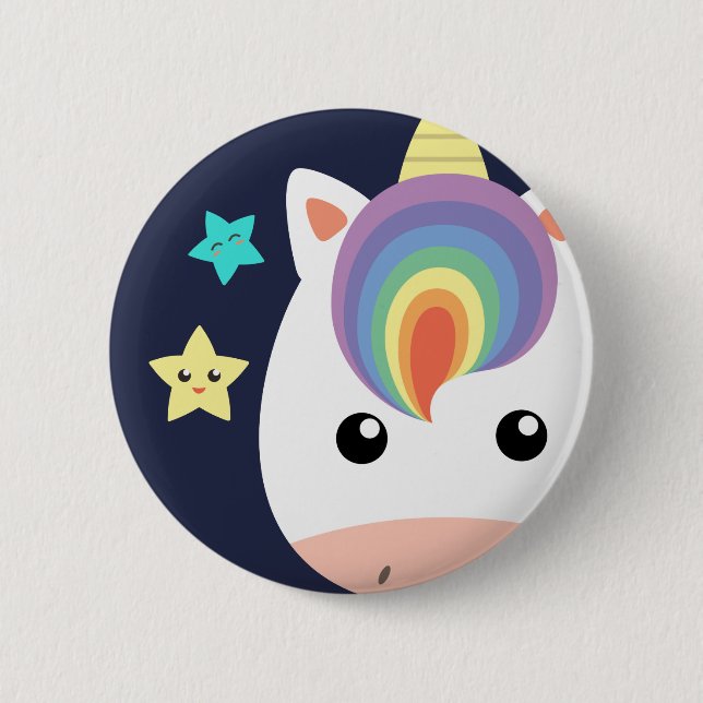 Unicorn & Stars Button (Front)