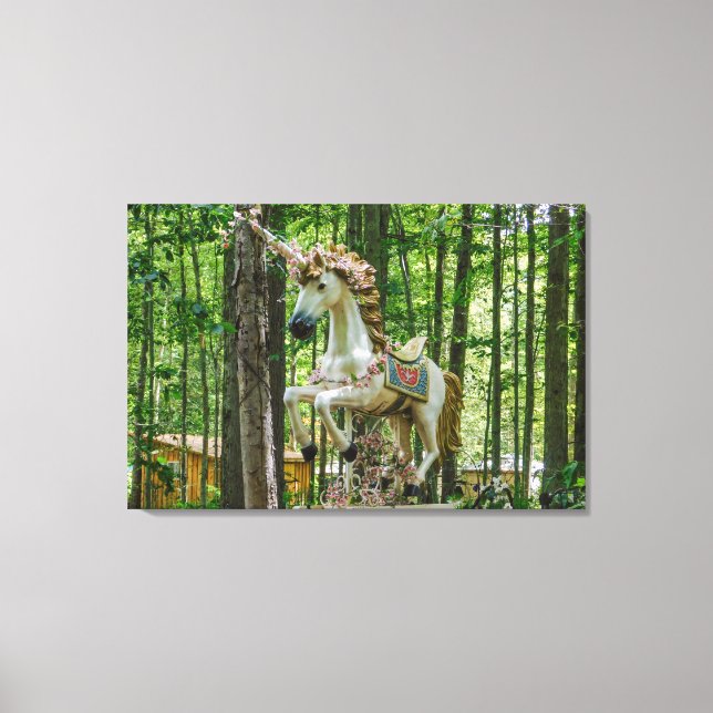Unicorn Statue Canvas Print (Front)