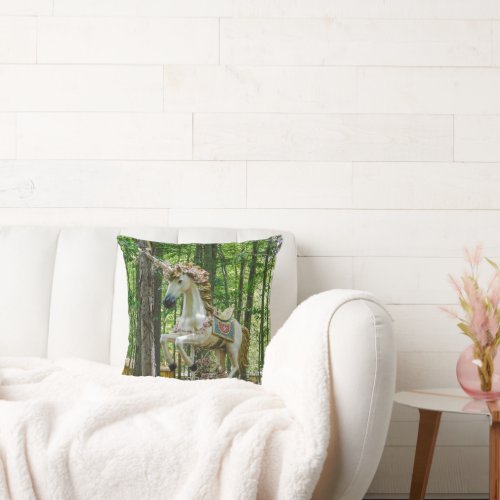 Unicorn Statue Throw Pillow