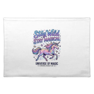 Unicorn Stay Wild Stay Magical Commercial Typograp Cloth Placemat