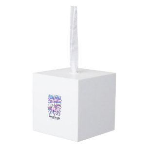 Unicorn Stay Wild Stay Magical Commercial Typograp Cube Ornament