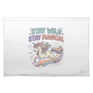 Unicorn Stay Wild Stay Magical Trendy Product Grap Cloth Placemat