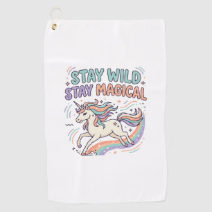 Unicorn Stay Wild Stay Magical Trendy Product Grap Golf Towel
