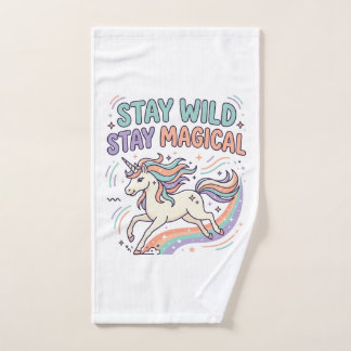 Unicorn Stay Wild Stay Magical Trendy Product Grap Hand Towel