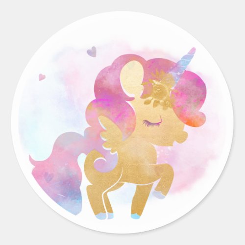 Unicorn Sticker Birthday Favor Sticker Tag Pastel