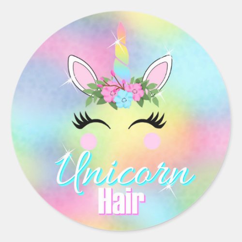 Unicorn Stickers Unicorn Hair party favors Classic Round Sticker