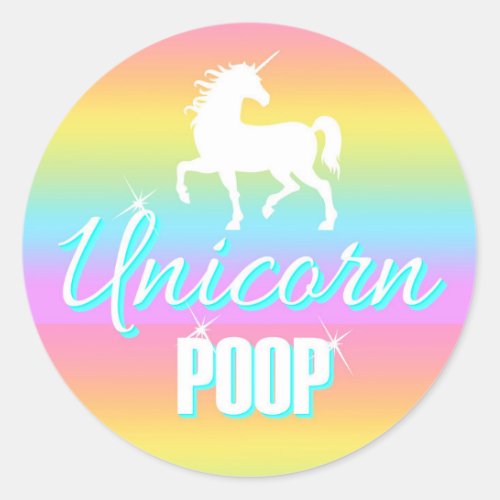 Unicorn Stickers Unicorn Poop party favors Classic Round Sticker