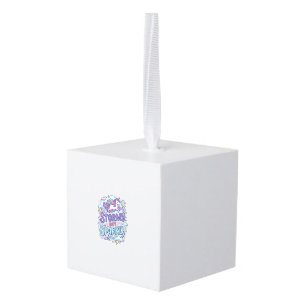 Unicorn Stormy but Sparkly Retro Style Cute Gift D Cube Ornament