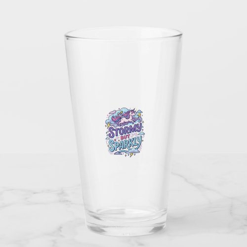 Unicorn Stormy but Sparkly Retro Style Cute Gift D Glass
