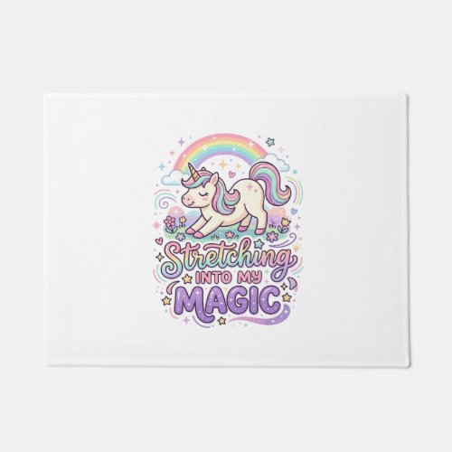 Unicorn Stretching Into My Magic Bold Typography S Doormat