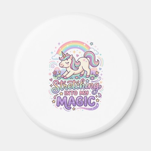 Unicorn Stretching Into My Magic Bold Typography S Magnet