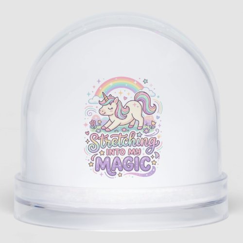 Unicorn Stretching Into My Magic Bold Typography S Snow Globe