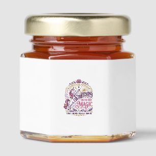 Unicorn Stretching Into My Magic Stylish White Bac Honey Jar Favors