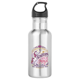 Unicorn Stretching Into My Magic Stylish White Bac Stainless Steel Water Bottle