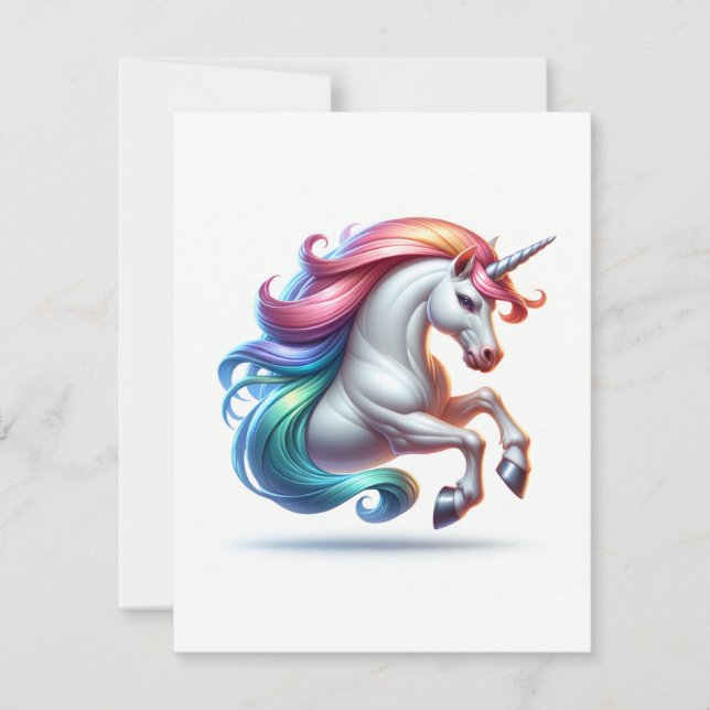 Unicorn Study Q - Fantasy AI Holiday Card (Front)
