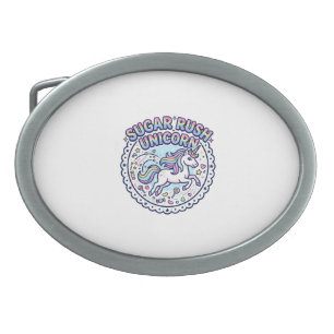 Unicorn Sugar Rush Unicorn Funny Cute Gift Design_ Belt Buckle