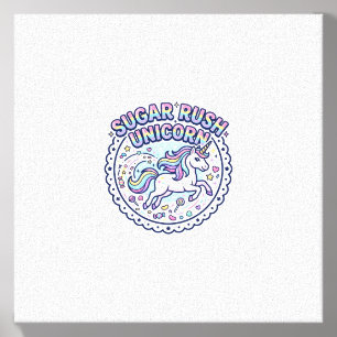 Unicorn Sugar Rush Unicorn Funny Cute Gift Design_ Canvas Photo Tile