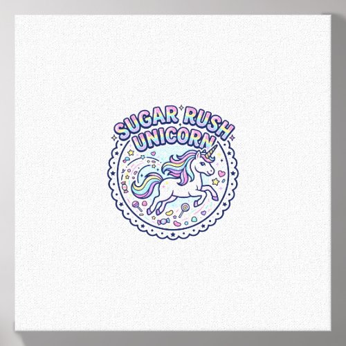 Unicorn Sugar Rush Unicorn Funny Cute Gift Design_ Canvas Photo Tile