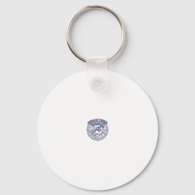 Unicorn Sugar Rush Unicorn Funny Cute Gift Design_ Keychain (Front)