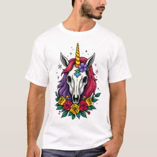 Unicorn Sugar Skull Mexican Art, Christmas T-Shirt