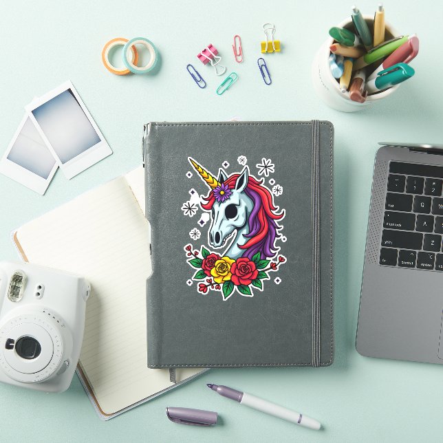 Unicorn Sugar Skull Mexican Art, Christmas T-Shirt Sticker (iPad Cover)