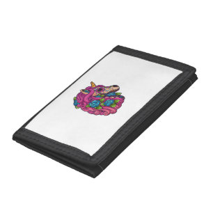 Unicorn Sugar Skull Mexico Calavera Dia De Los Mue Tri-fold Wallet