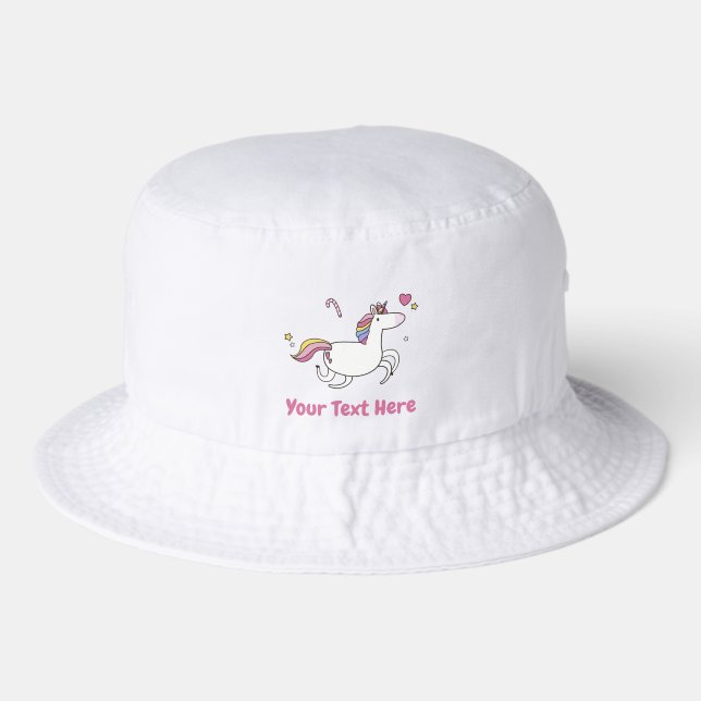 Unicorn Sun Hat Personalized Custom Bucket Girls (Front)