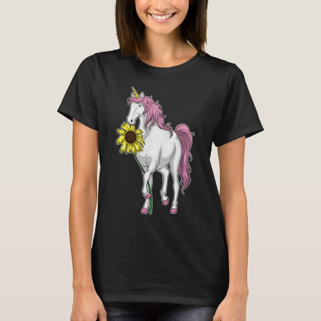Unicorn Sunflower Flower T-Shirt (Front)
