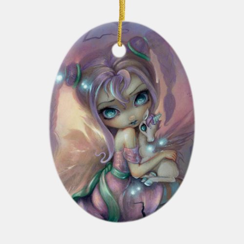 Unicorn Sunset Ceramic Ornament