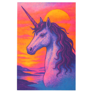 Unicorn Sunset Vibes Metal Print