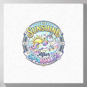 Unicorn Sunshine After Sparkles POD Ready Marketpl Canvas Photo Tile