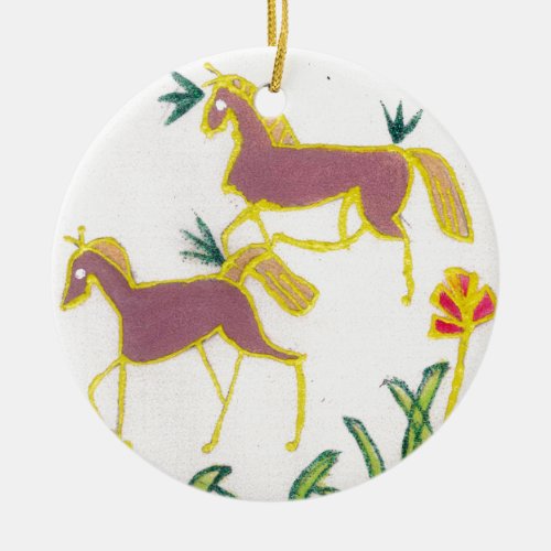 Unicorn  Sunshine Ceramic Ornament