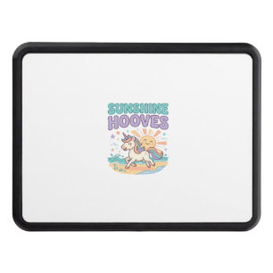 Unicorn Sunshine Hooves Trendy Graphic Tee Design_ Hitch Cover